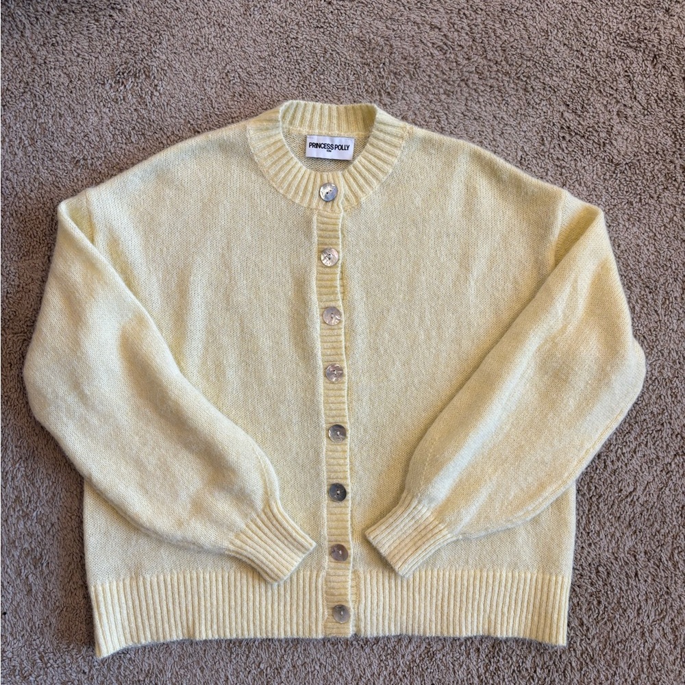 Princess Polly Light Yellow Women's Cardigan